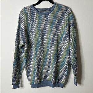 Tundra Multicolor Patterned Knit Sweater | 90s Coogi Vibes